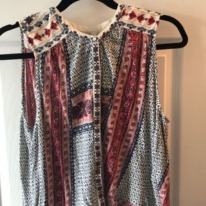 Lucky Brand printed sleeveless button up